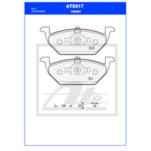 Load image into Gallery viewer, Ate Front Brake Pads For: Vw Polo Classic Ii 1.4 Tdi
