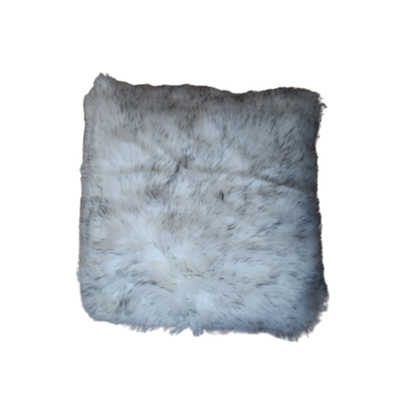 White & Black Fluffy Faux Cushion