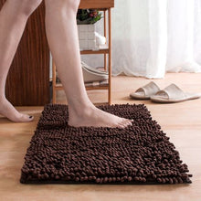 Load image into Gallery viewer, Chenille Microfibre Luxury Bathroom Bath Mat Quick Dry Brown Large
