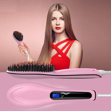 Load image into Gallery viewer, Fast Electric Hair Straightener Brush Comb with LCD Display
