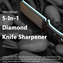 Load image into Gallery viewer, Diamond Sharpener for knives and scissors, 400/1000 Grit, 5-in-1
