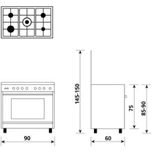 Load image into Gallery viewer, Eurogas UN9612GI 90cm gas/gas stove
