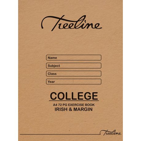 Treeline A4 72pg Exercise Books Irish & Margin - Pack 20