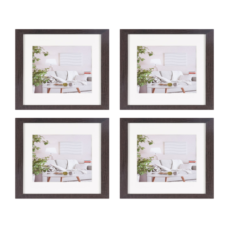 Modern Wooden Frame Dark Brown Picture Size 30x30cm 4 pack