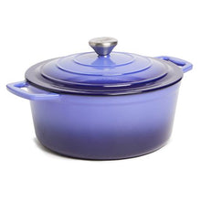 Load image into Gallery viewer, George &amp; Mason - 25cm Round Enamel Cast Iron Casserole - Blue
