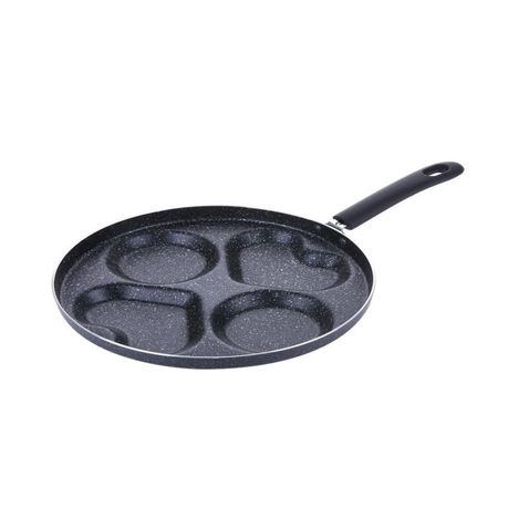 Non-Stick 4 Hole Breakfast Frying Pan-Black Buy Online in Zimbabwe thedailysale.shop