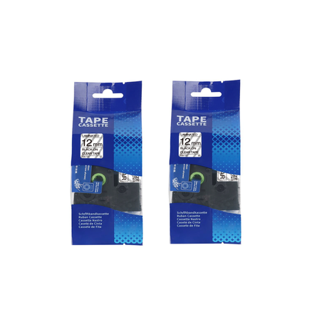 Compatible Brother TZ-131 Black On Clear Label Tape Cartridge 12mm - 2 pack