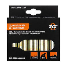 Load image into Gallery viewer, SKS Co2 Cartridges No Thread 16 G X5 For Use With Airchamp Bicycle Pump
