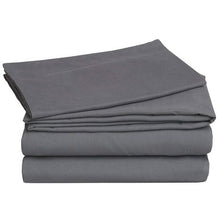 Load image into Gallery viewer, Wrinkle Resistant Super King Sheet Set Charcoal Grey 4 Piece Bedding
