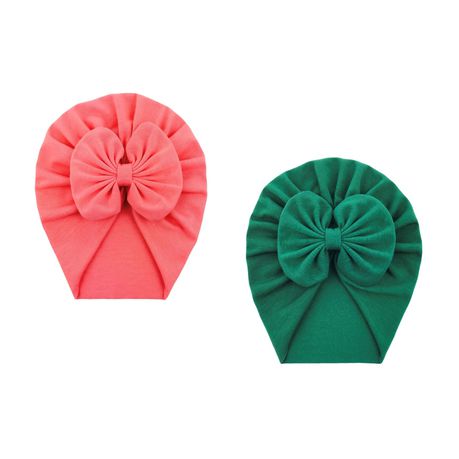 Baby Girl Turban - Coral & Bottle Green Buy Online in Zimbabwe thedailysale.shop