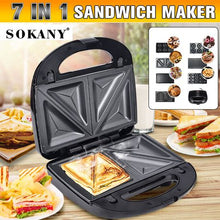 Load image into Gallery viewer, 7-in-1 Multifunctional Electric Sandwich, Waffle, Muffin, Donut Maker
