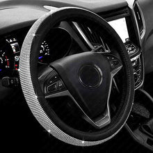 Load image into Gallery viewer, Steering Wheel Cover with Bling Bling Crystal Rhinestones -15 Inch
