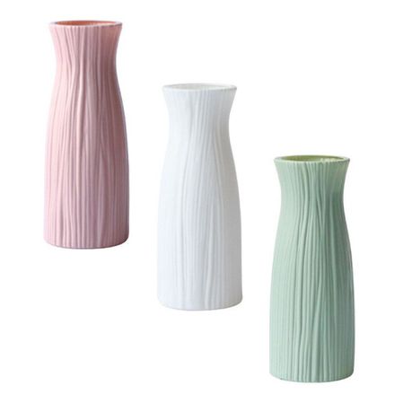 Vases Plastic Imitation Porcelain Rectangle Set of 3