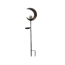 Load image into Gallery viewer, Décor Garden Peg Bronze Moon Decoration with Solar LED Light
