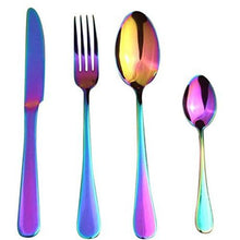 Load image into Gallery viewer, Rainbow Reflective 24 Piece Cutlery Set
