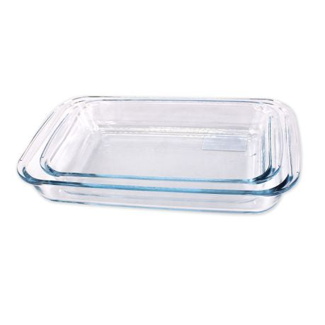 2 Piece Oven Safe Glass Baking, Roasting & Casserole Dish Set - Rectangular Buy Online in Zimbabwe thedailysale.shop