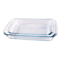 Load image into Gallery viewer, 2 Piece Oven Safe Glass Baking, Roasting &amp; Casserole Dish Set - Rectangular
