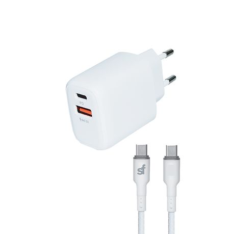 Superfly PD Wall Charger with Type C to Type C Cable - White Buy Online in Zimbabwe thedailysale.shop