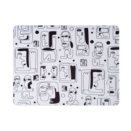 Hey Casey! Abstract Faces Line Art Mouse Pad