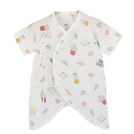 Olive Tree - Muslin Cotton Babygrow Gown - Flower