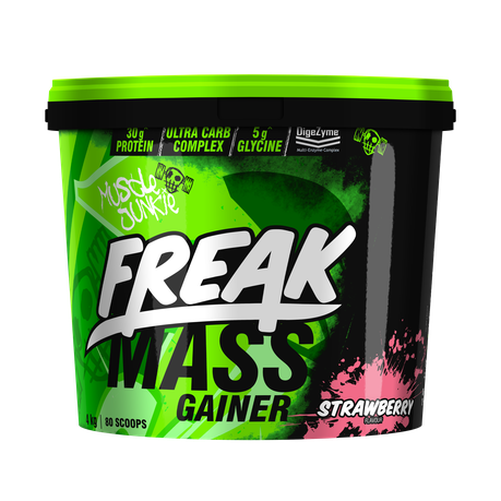 Muscle Junkie Freak Mass All-in-One Strawberry 4Kg Mass Gainer Buy Online in Zimbabwe thedailysale.shop