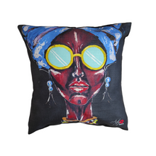 Load image into Gallery viewer, Decorative Pillow - African Fashion - Blue
