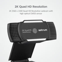 Load image into Gallery viewer, Astrum 2K Quad HD USB Webcam with Mic &amp; Tripod - WM200
