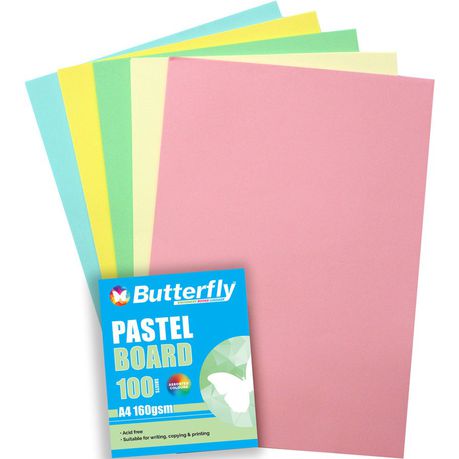 Butterfly Mixed A4 Pastel Board - Pack Of 100