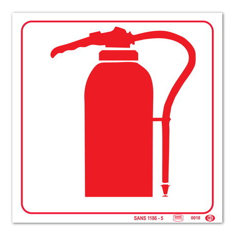 Safety Signs - Fire Extinguisher 150x150mm - White ABS