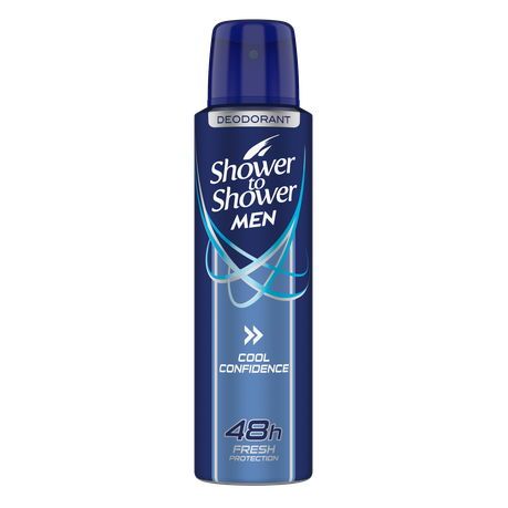 Shower to Shower Men Deodorant 150ml Cool Confidence Buy Online in Zimbabwe thedailysale.shop