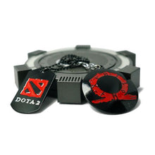 Load image into Gallery viewer, Pop Culture - DOTA 2 Symbol  Necklace &amp; God of Wars Symbol Keyring Combo
