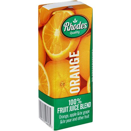 Rhodes 100% Fruit Juice Orange 24 x 200 ML Buy Online in Zimbabwe thedailysale.shop