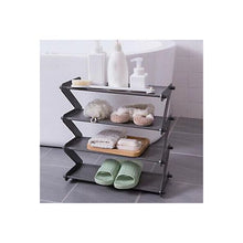 Load image into Gallery viewer, 4-Tier Stylish Zigzag Shaped Shoe Organizer Storage Rack - Black
