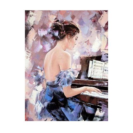 Diamond Painting DIY Kit,Full Drill, 40x30cm- Piano Player Buy Online in Zimbabwe thedailysale.shop