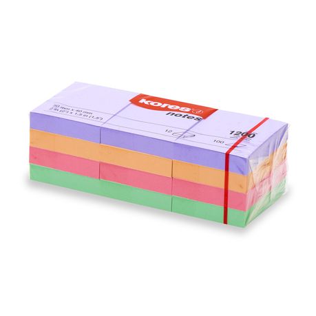 Kores Multi-Colour Pastel Notes 50 x 40mm Pack of 12 Buy Online in Zimbabwe thedailysale.shop