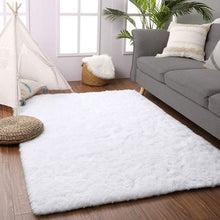 Load image into Gallery viewer, Large white Fluffy carpet rug for home and office
