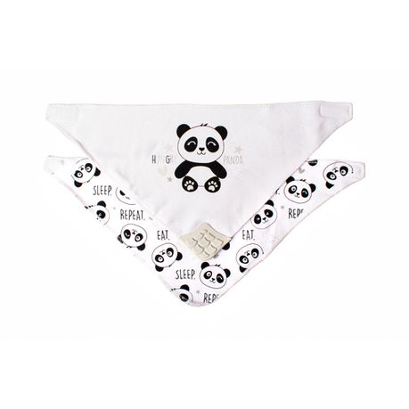 Baby Panda 2 Pack Bandana Teether Bib