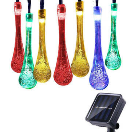 Solar String Lights Multi-Coloured Waterdrop