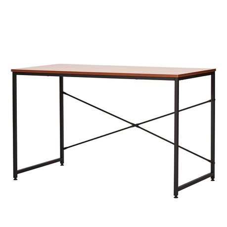 Gretmol 1.2m Minimalist Office Desk - Dark Brown & Black