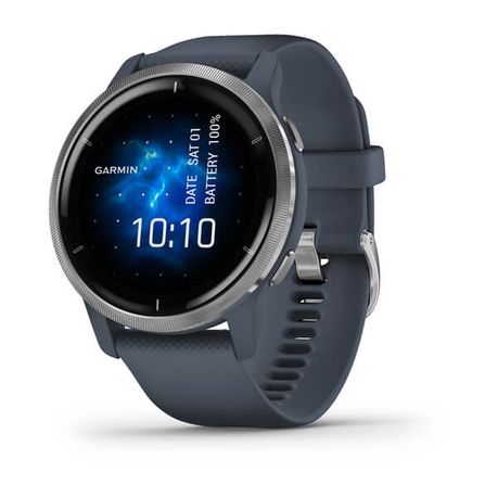 Garmin Venu 2 Smartwatch - Silver Bezel with Granite Blue Case and Silicone Band Buy Online in Zimbabwe thedailysale.shop