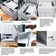 Load image into Gallery viewer, 2 Tier WiFi Router/Extension Cord/Cable Plug Storage Box/Organizer
