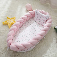 Load image into Gallery viewer, Multifunctional Baby Double Braided Bumper Cot Mattress Nest Bed - Pink
