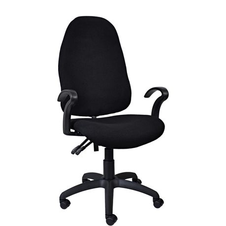 S4000 High Back Operators Chair with Arms Ergonomic - Black Fabric Buy Online in Zimbabwe thedailysale.shop