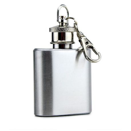 Mini Stainless Steel Key Chain Hip Flask - Travel Size 1oz Buy Online in Zimbabwe thedailysale.shop