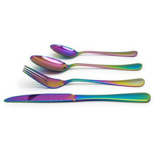 Load image into Gallery viewer, Rainbow Reflective 24 Piece Cutlery Set
