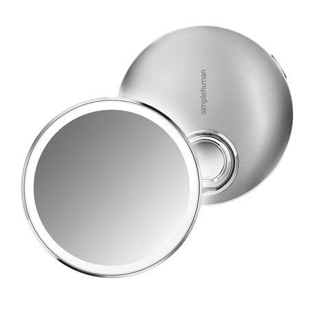 SIMPLE HUMAN - 10Cm Sensor Mirror Compact - 3X Magnification- Brushed S/S