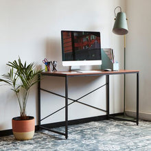 Load image into Gallery viewer, Gretmol 1.2m Minimalist Office Desk - Dark Brown &amp; Black
