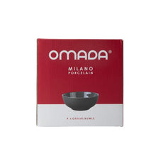 Load image into Gallery viewer, OMADA Maxim Dark Grey Cereal Bowl 4pce Set in gift box
