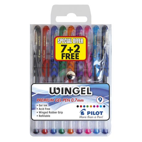 Pilot Wingel 0.7mm Gel Pens - Wallet of 9 Colours Buy Online in Zimbabwe thedailysale.shop