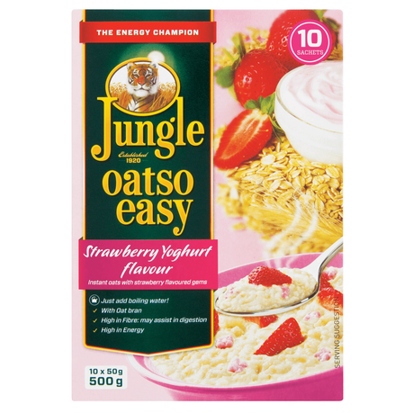 Jungle Oatso Easy Strawberry Yoghurt Flavour Instant Oats 500g